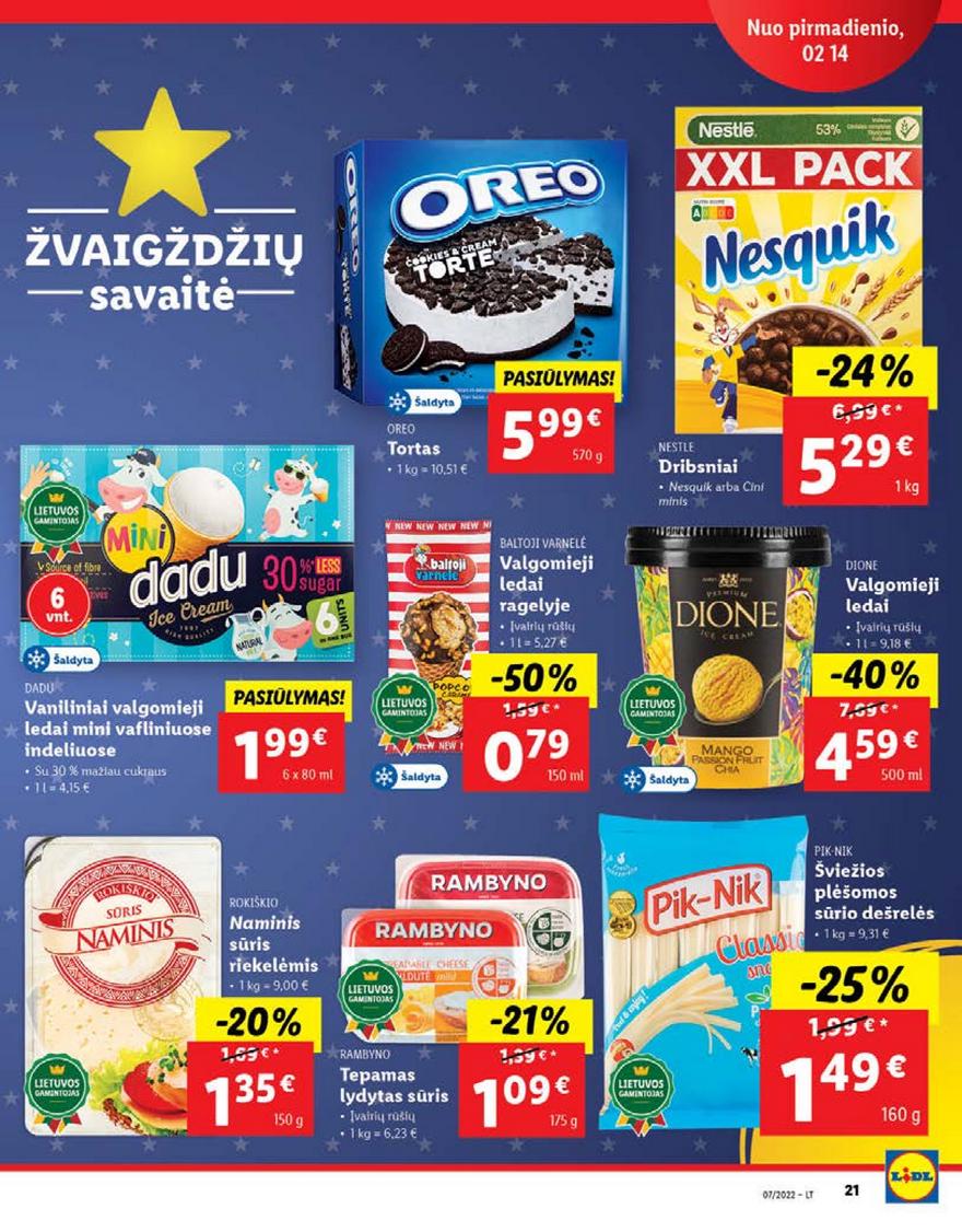 Lidl maisto prekių pasiūlymai akcijos nuo 
  2022-02-14 iki 
  2022-02-20 | Leidinukas.lt puslapis 21