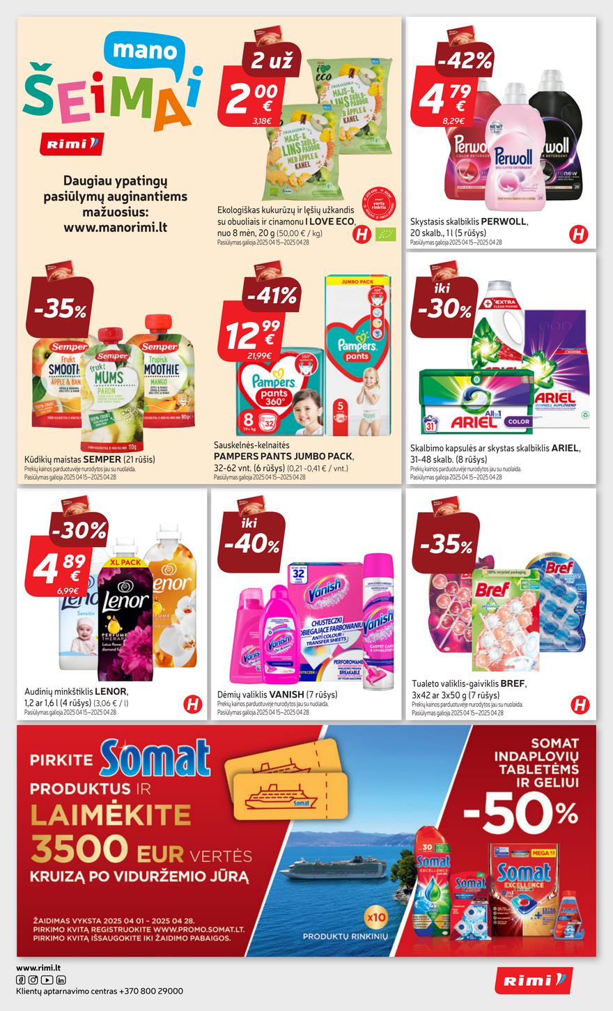 Rimi savaitinis leidinys 16 akcijos nuo 
  2025-04-15 iki 
  2025-04-21 | Leidinukas.lt puslapis 35