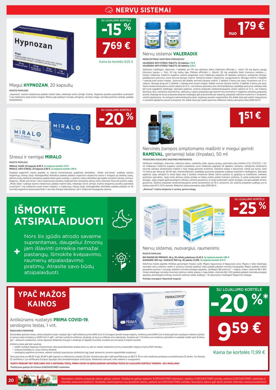 Euro vaistinė leidinys akcijos nuo 
  2021-10-01 iki 
  2021-11-03 | Leidinukas.lt puslapis 20