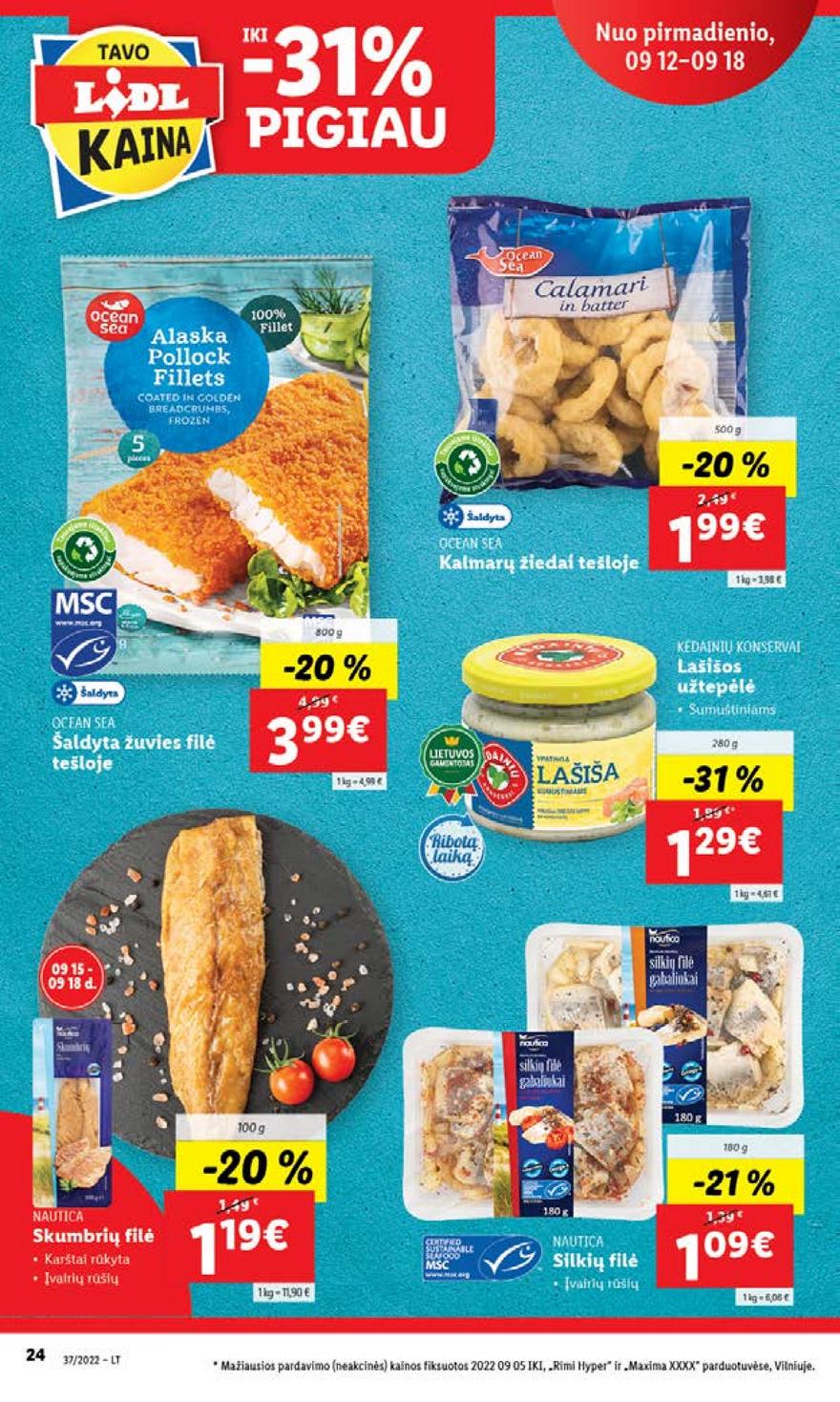 Lidl maisto prekių pasiūlymai akcijos nuo 
  2022-09-12 iki 
  2022-09-18 | Leidinukas.lt puslapis 24