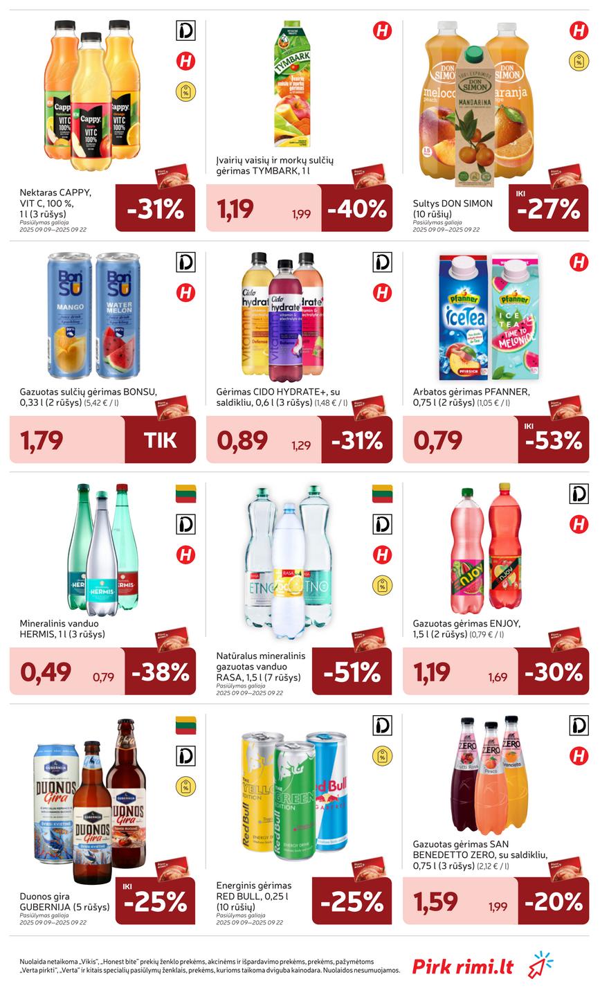 Rimi savaitinis leidinys 38 akcijos nuo
2025-09-16 iki
2025-09-22 | Leidinukas.lt puslapis 27