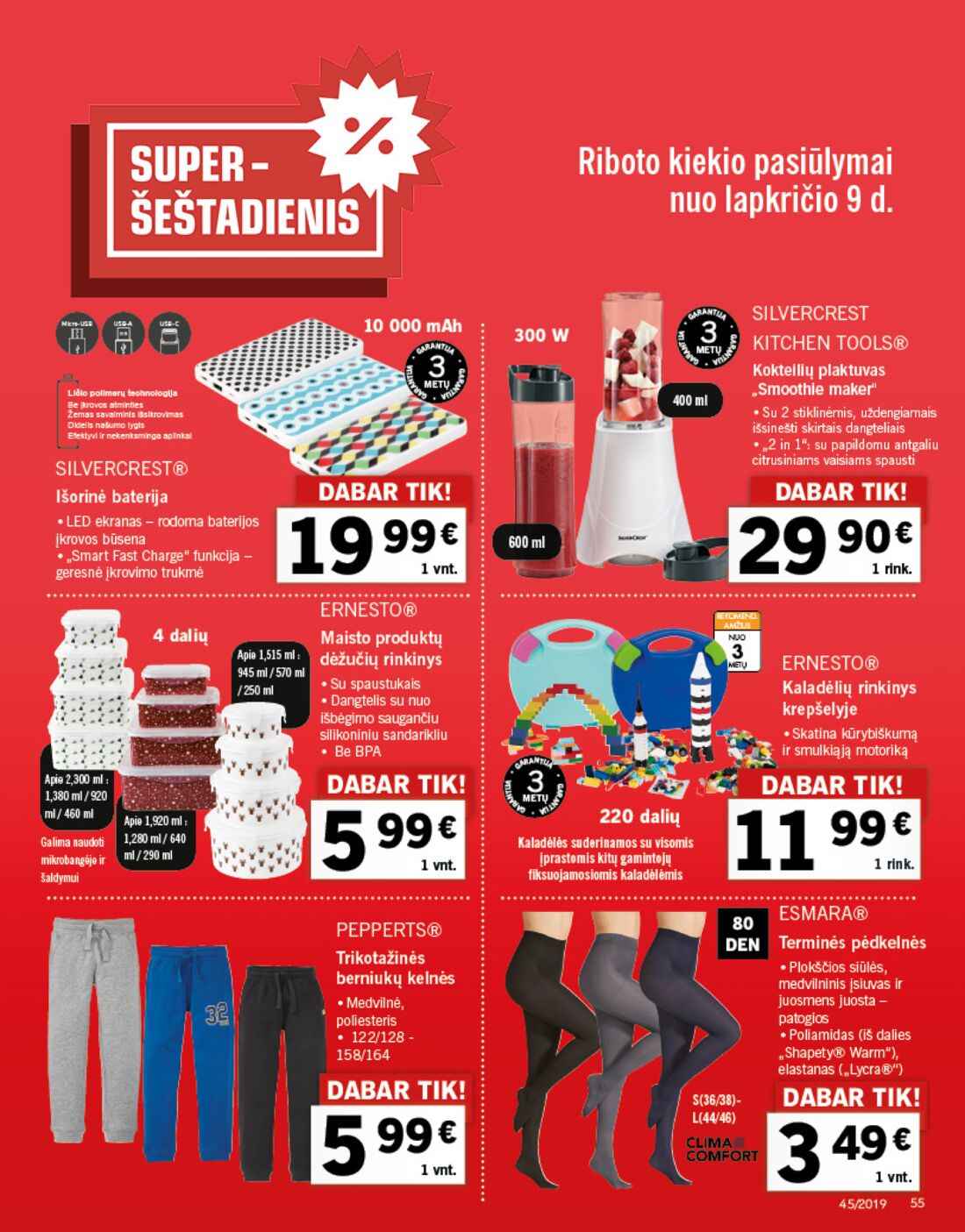 Lidl savaitinis leidinys akcijos nuo 
  2019-11-04 iki 
  2019-11-10 | Leidinukas.lt puslapis 55