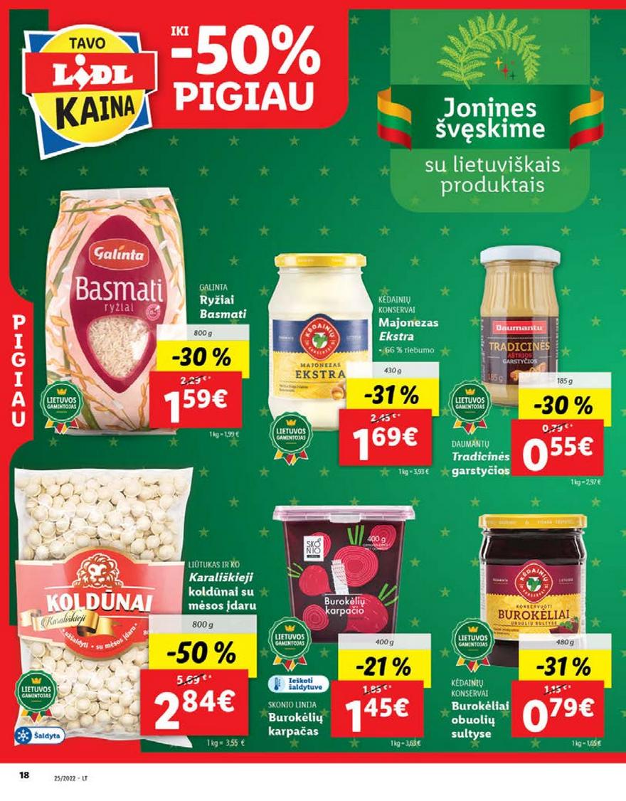 Lidl maisto prekių pasiūlymai akcijos nuo 
  2022-06-20 iki 
  2022-06-26 | Leidinukas.lt puslapis 18