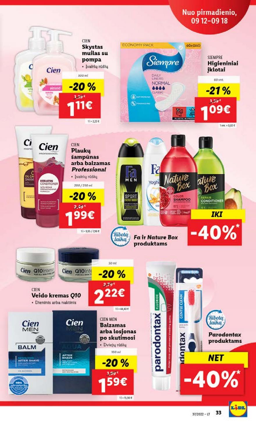 Lidl maisto prekių pasiūlymai akcijos nuo 
  2022-09-12 iki 
  2022-09-18 | Leidinukas.lt puslapis 33