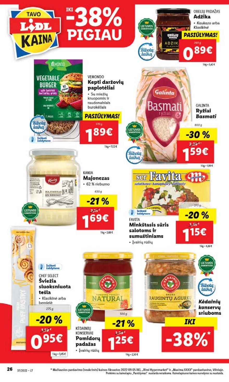 Lidl maisto prekių pasiūlymai akcijos nuo 
  2022-09-12 iki 
  2022-09-18 | Leidinukas.lt puslapis 26