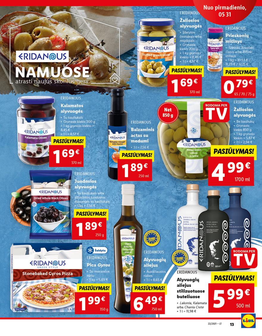 Lidl maisto prekių pasiūlymai akcijos nuo 
  2021-05-31 iki 
  2021-06-06 | Leidinukas.lt puslapis 13