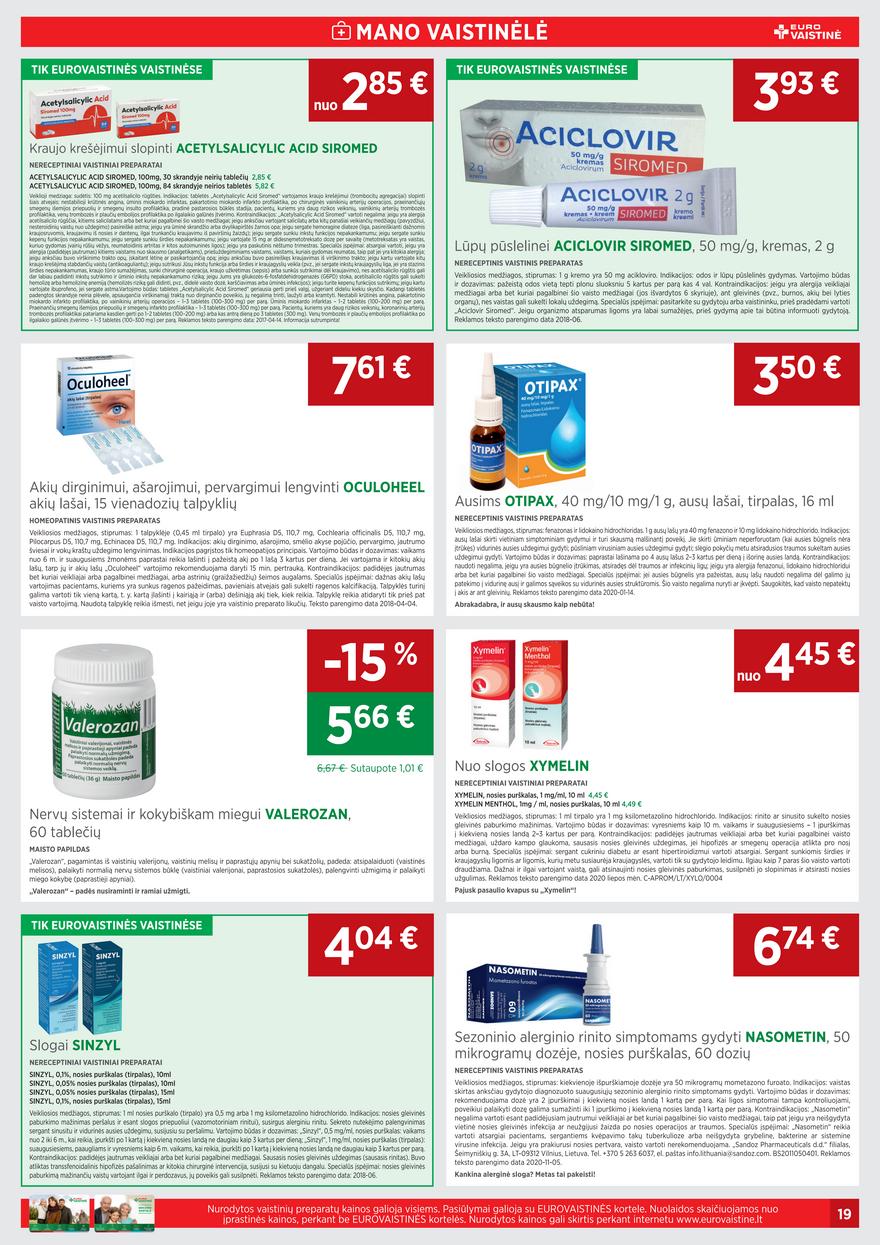 Euro vaistinė leidinys akcijos nuo 
  2021-05-01 iki 
  2021-05-31 | Leidinukas.lt puslapis 19