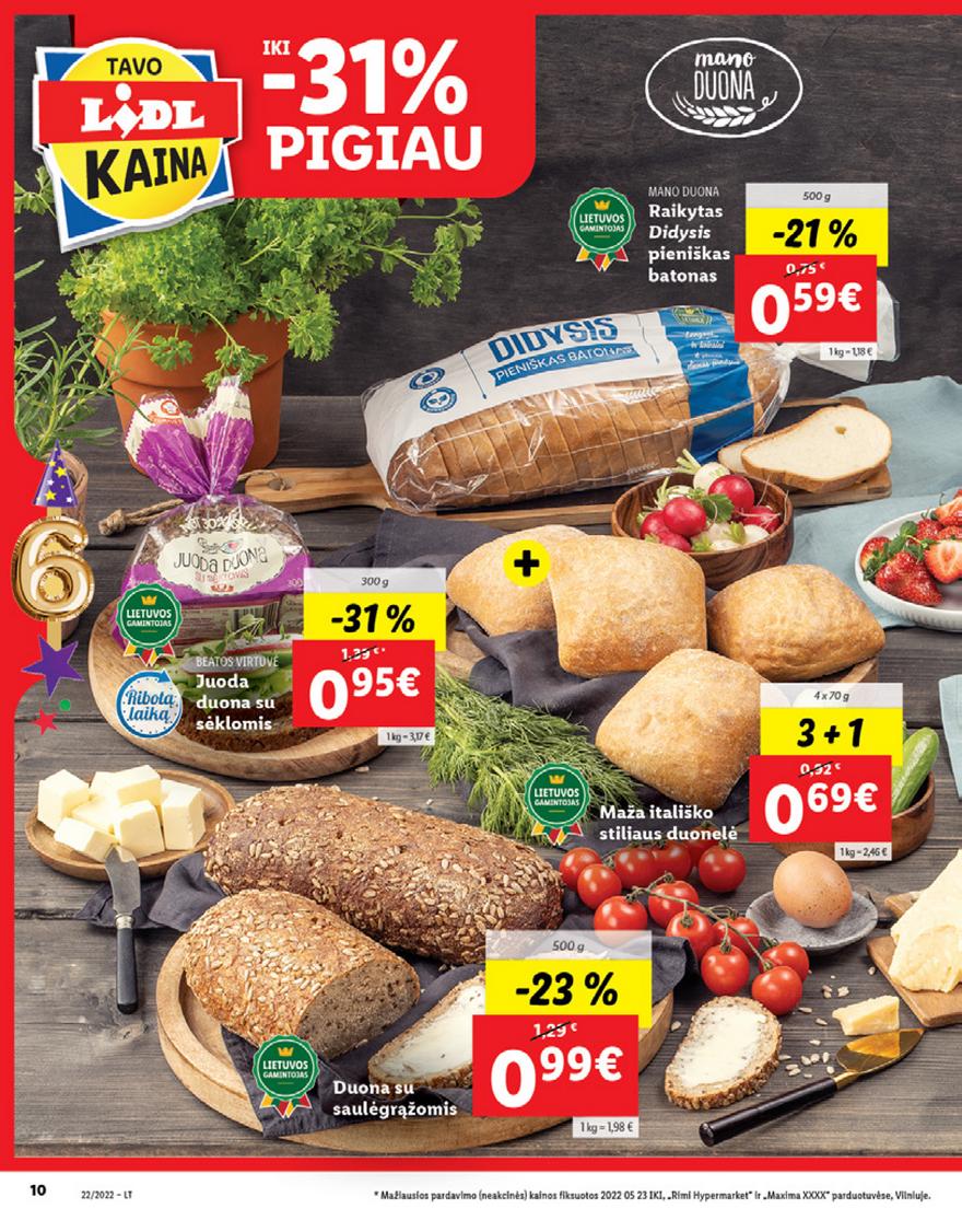 Lidl maisto prekių pasiūlymai akcijos nuo 
  2022-05-30 iki 
  2022-06-05 | Leidinukas.lt puslapis 10