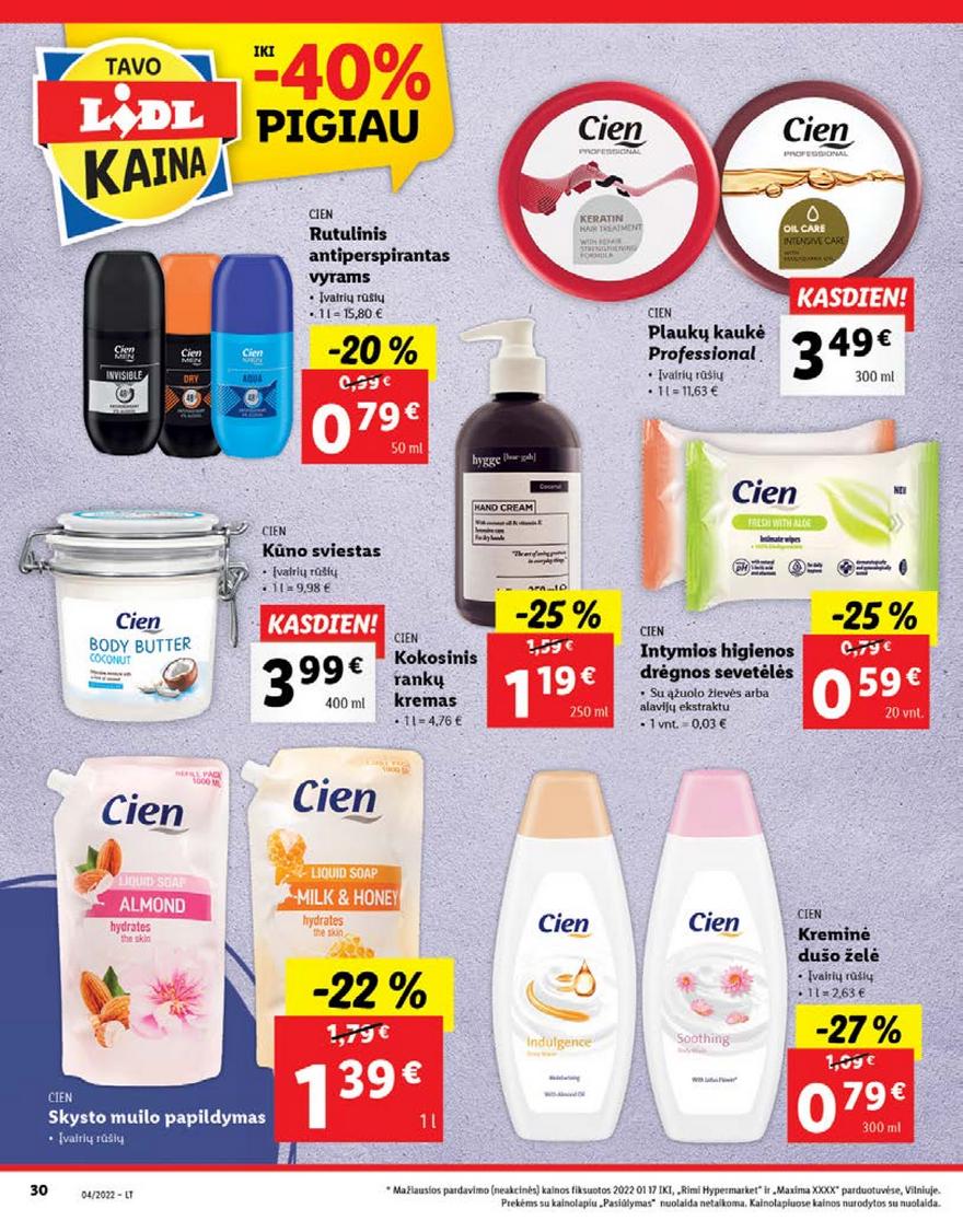 Lidl pasiūlymai akcijos nuo 
  2022-01-24 iki 
  2022-01-30 | Leidinukas.lt puslapis 30