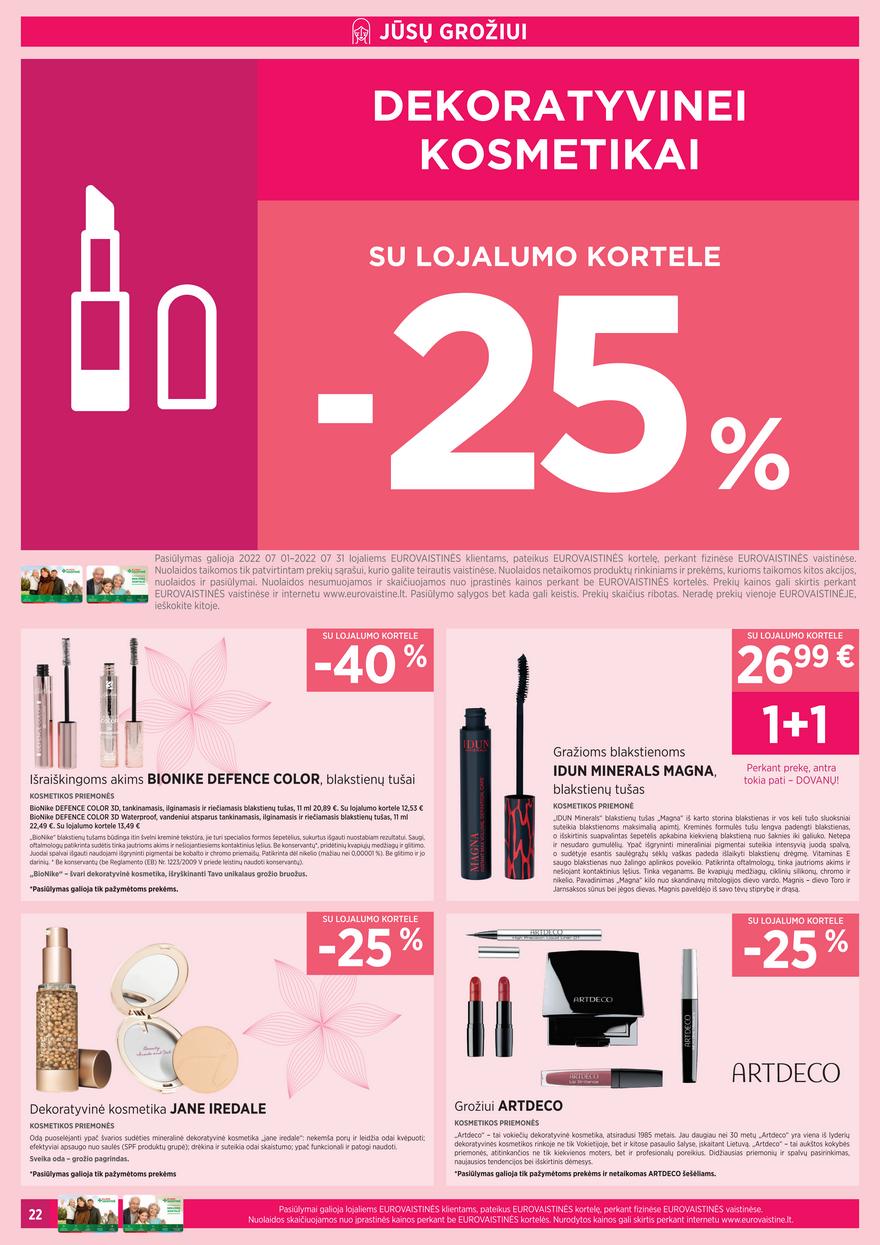 Euro vaistinė leidinys akcijos nuo 
  2022-07-01 iki 
  2022-07-31 | Leidinukas.lt puslapis 22