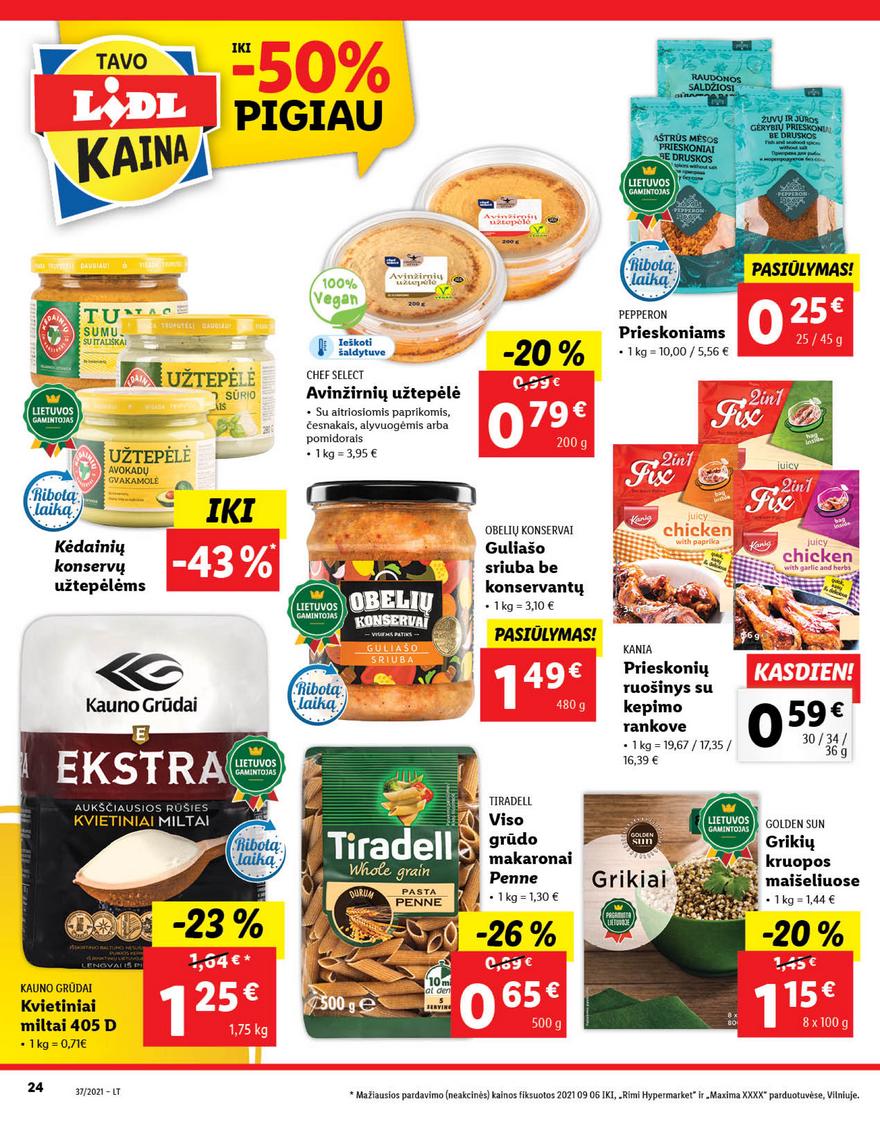 Lidl maisto prekių pasiūlymai akcijos nuo 
  2021-09-13 iki 
  2021-09-19 | Leidinukas.lt puslapis 24