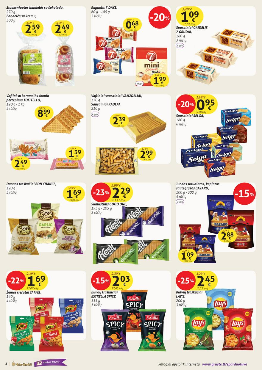 Grūstės savaitinis leidinys akcijos nuo 
  2025-03-11 iki 
  2025-03-20 | Leidinukas.lt puslapis 8