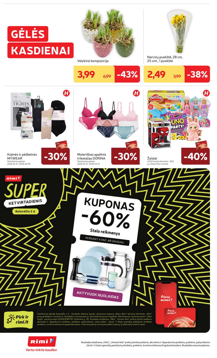 Rimi leidinys akcijos nuo 
  2026-03-31 iki 
  2026-04-06 | Leidinukas.lt puslapis 36