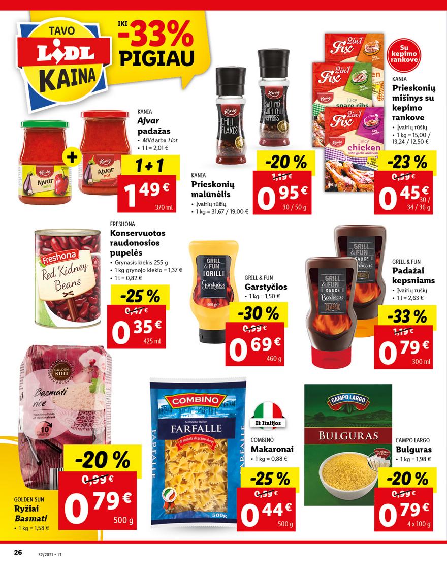 Lidl maisto prekių pasiūlymai akcijos nuo 
  2021-08-09 iki 
  2021-08-15 | Leidinukas.lt puslapis 26