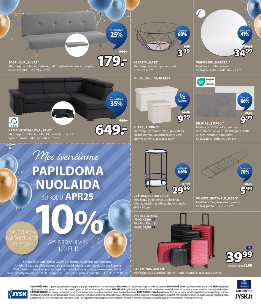 Jysk akcijų leidinys akcijos nuo 
  2025-04-01 iki 
  2025-04-14 | Leidinukas.lt puslapis 24