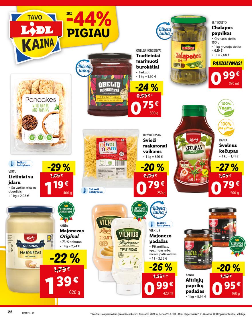 Lidl maisto prekių pasiūlymai akcijos nuo 
  2021-08-02 iki 
  2021-08-08 | Leidinukas.lt puslapis 22