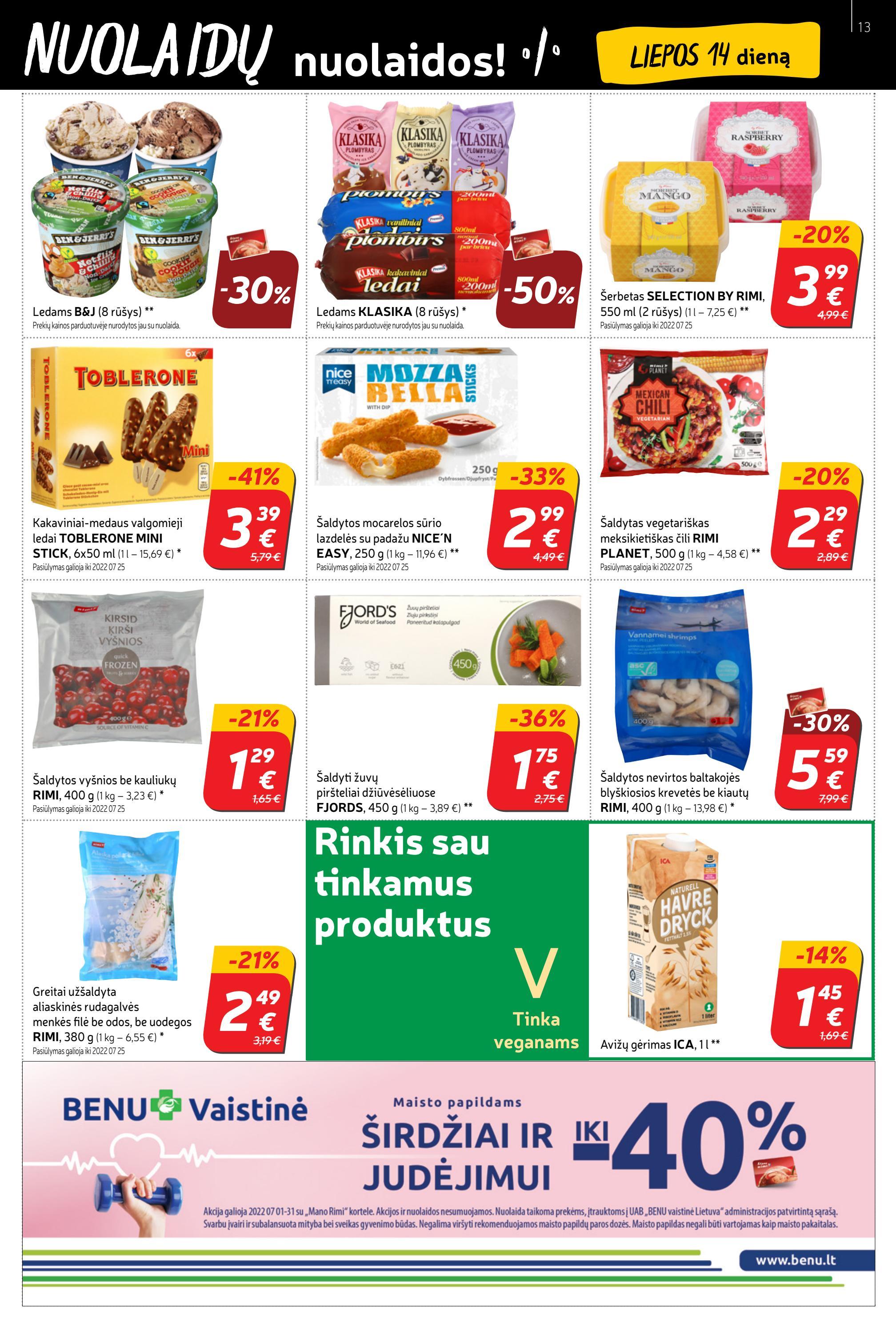 Rimi savaitinis leidinys akcijos nuo 
  2022-07-12 iki 
  2022-07-18 | Leidinukas.lt puslapis 13