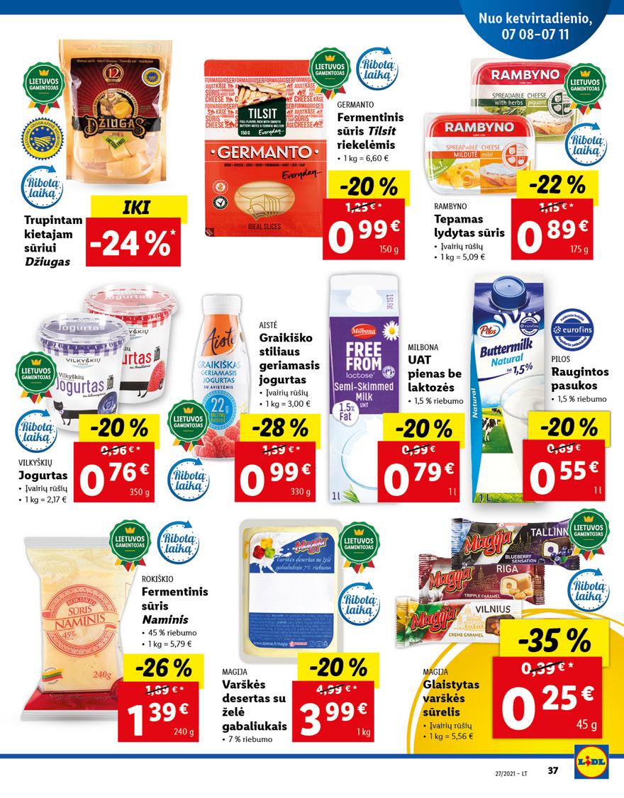Lidl maisto prekių pasiūlymai akcijos nuo 
  2021-07-05 iki 
  2021-07-11 | Leidinukas.lt puslapis 37