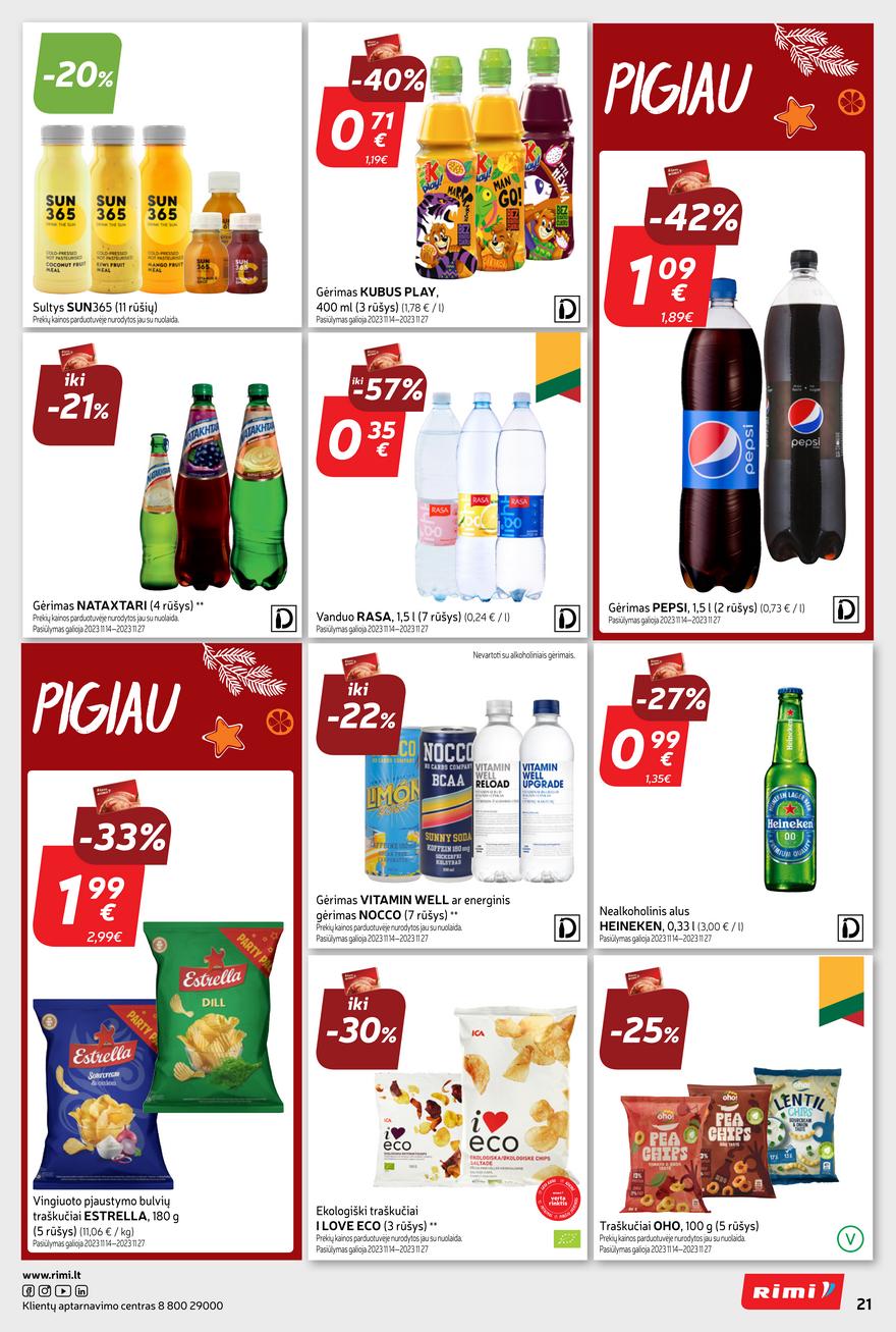Rimi savaitinis leidinys akcijos nuo 
  2023-11-21 iki 
  2023-11-27 | Leidinukas.lt puslapis 21