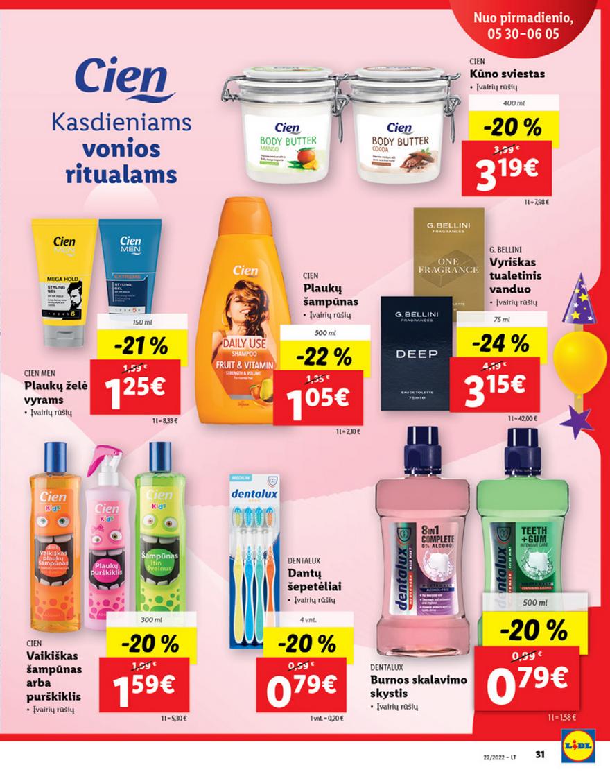 Lidl maisto prekių pasiūlymai akcijos nuo 
  2022-05-30 iki 
  2022-06-05 | Leidinukas.lt puslapis 31