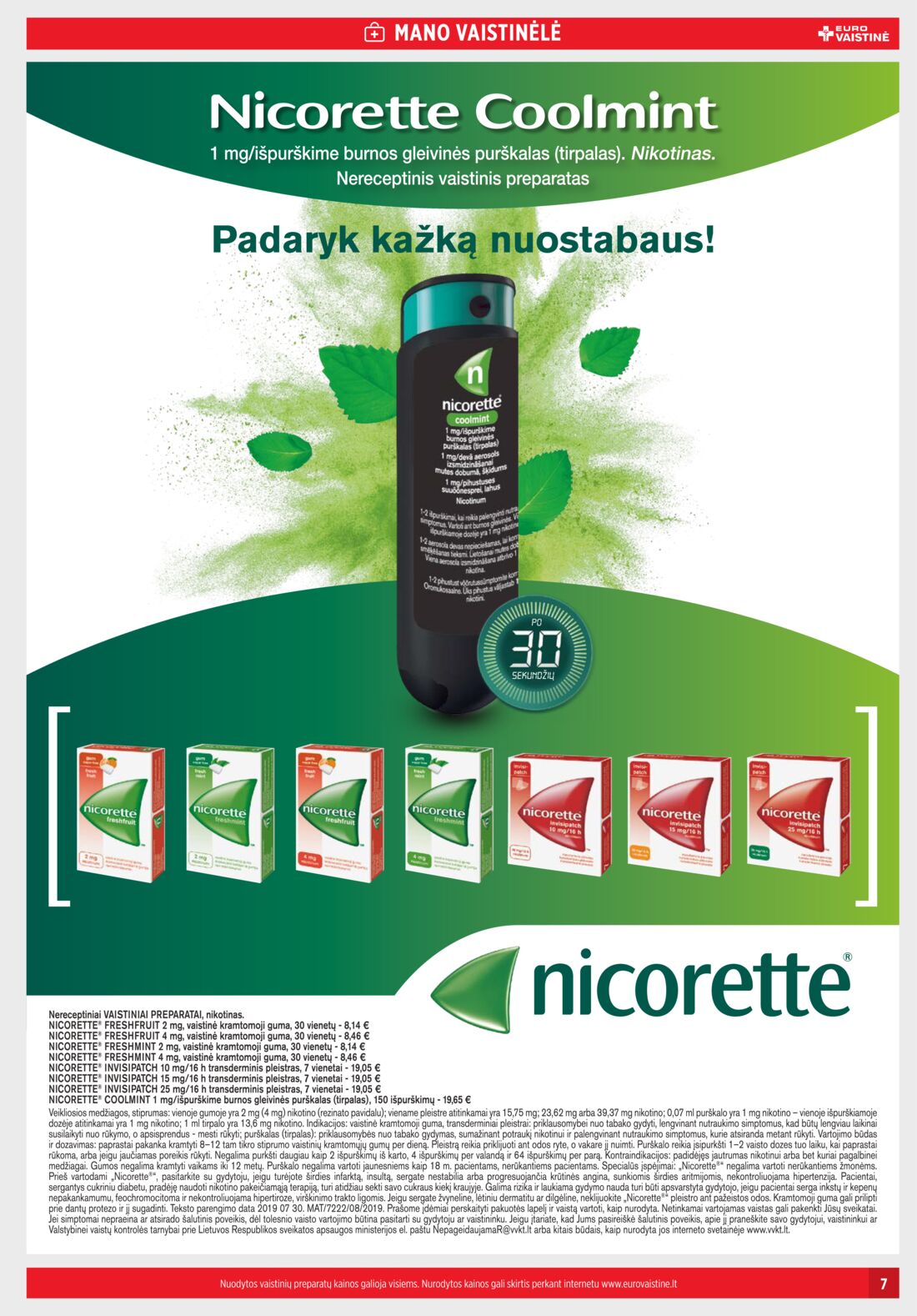 Euro vaistinė leidinys akcijos nuo 
  2019-09-01 iki 
  2019-09-30 | Leidinukas.lt puslapis 7