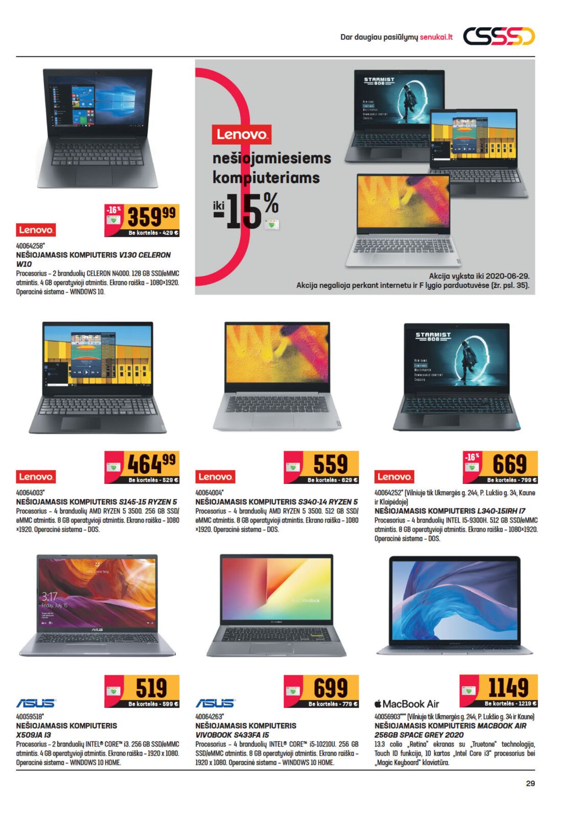 Senukai reklaminis leidinys akcijos nuo 
  2020-06-10 iki 
  2020-06-29 | Leidinukas.lt puslapis 29