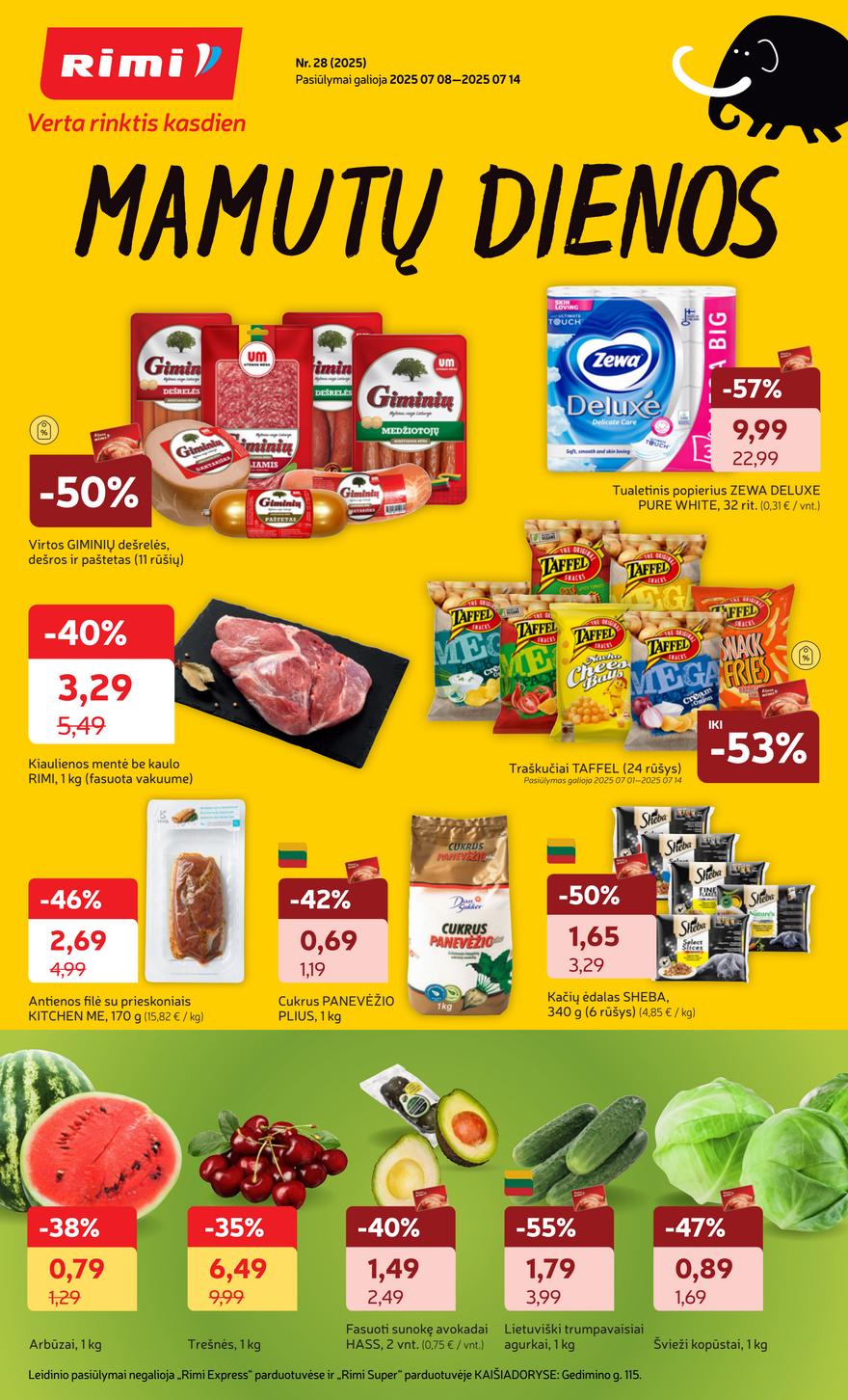 Rimi savaitinis leidinys  akcijos nuo 
  2025-07-08 iki 
  2025-07-14 | Leidinukas.lt puslapis 1