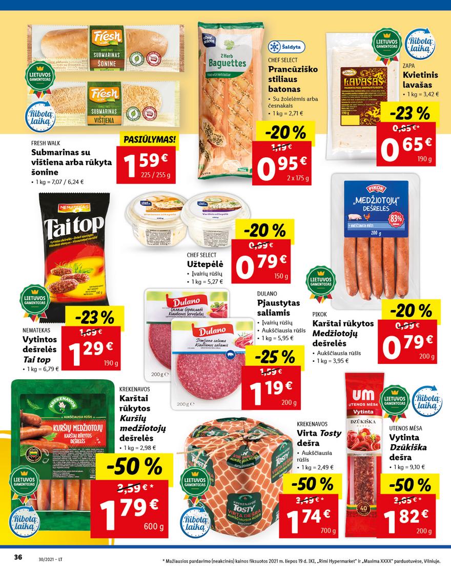 Lidl maisto prekių pasiūlymai akcijos nuo 
  2021-07-26 iki 
  2021-08-01 | Leidinukas.lt puslapis 36