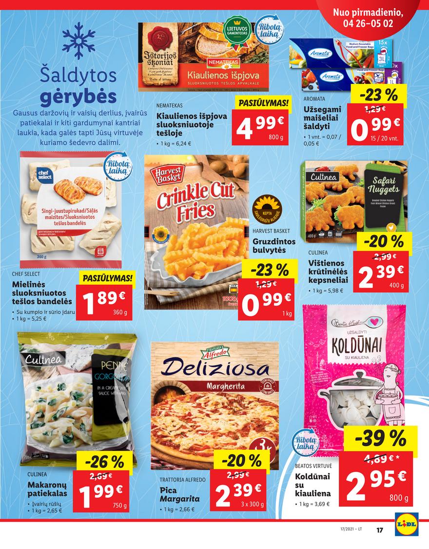 Lidl maisto prekių pasiūlymai akcijos nuo 
  2021-04-26 iki 
  2021-05-02 | Leidinukas.lt puslapis 17