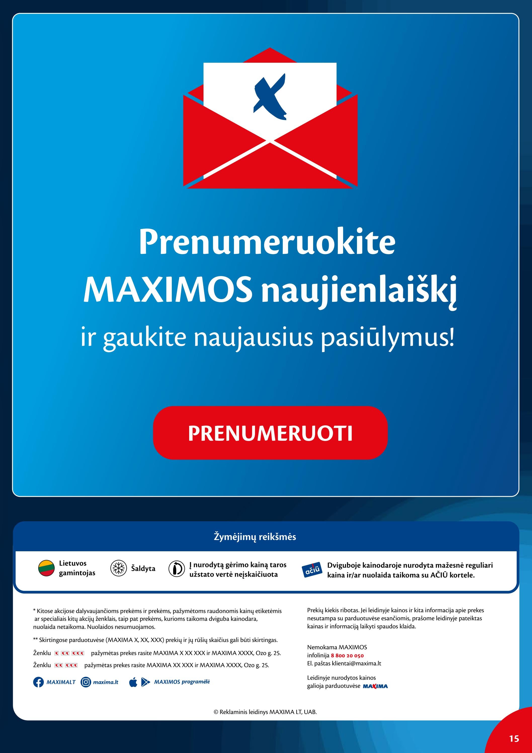 Maxima leidinys akcijos nuo 
  2022-10-03 iki 
  2022-10-31 | Leidinukas.lt puslapis 15