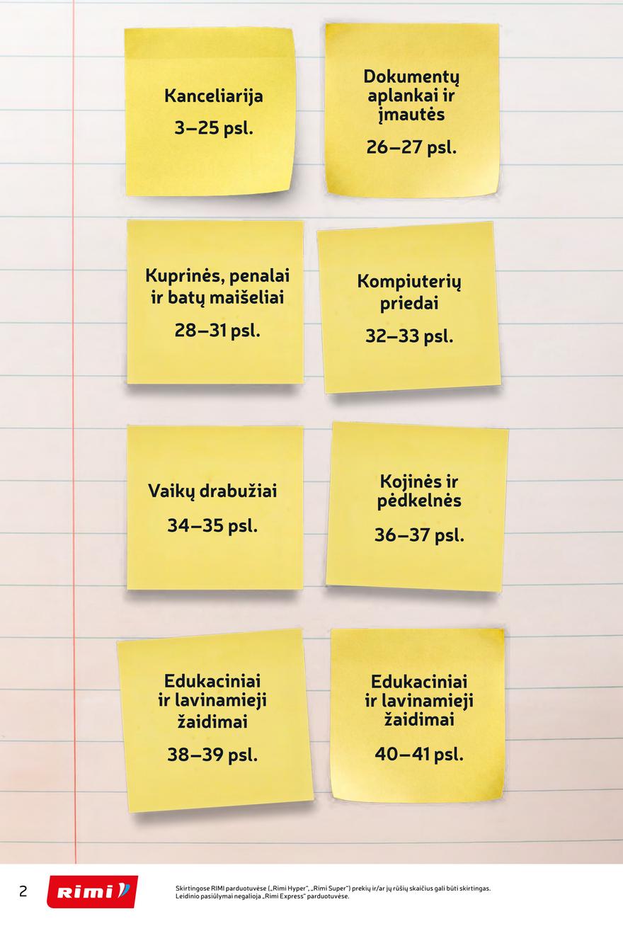 Rimi mokyklinis nuolaidų leidinys akcijos nuo 
  2026-07-28 iki 
  2026-09-07 | Leidinukas.lt puslapis 2