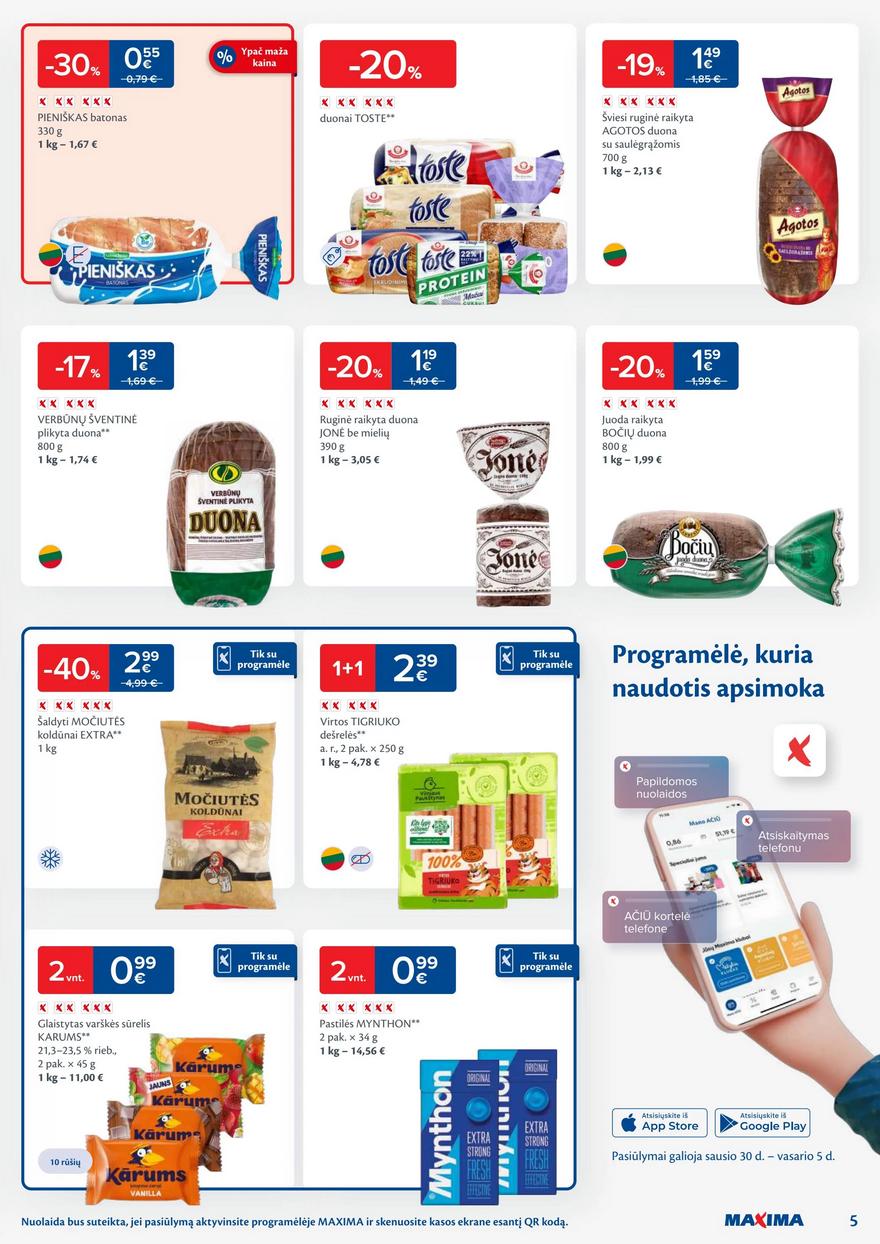 Maxima kaininis leidinys akcijos nuo 
  2024-01-30 iki 
  2024-02-05 | Leidinukas.lt puslapis 5