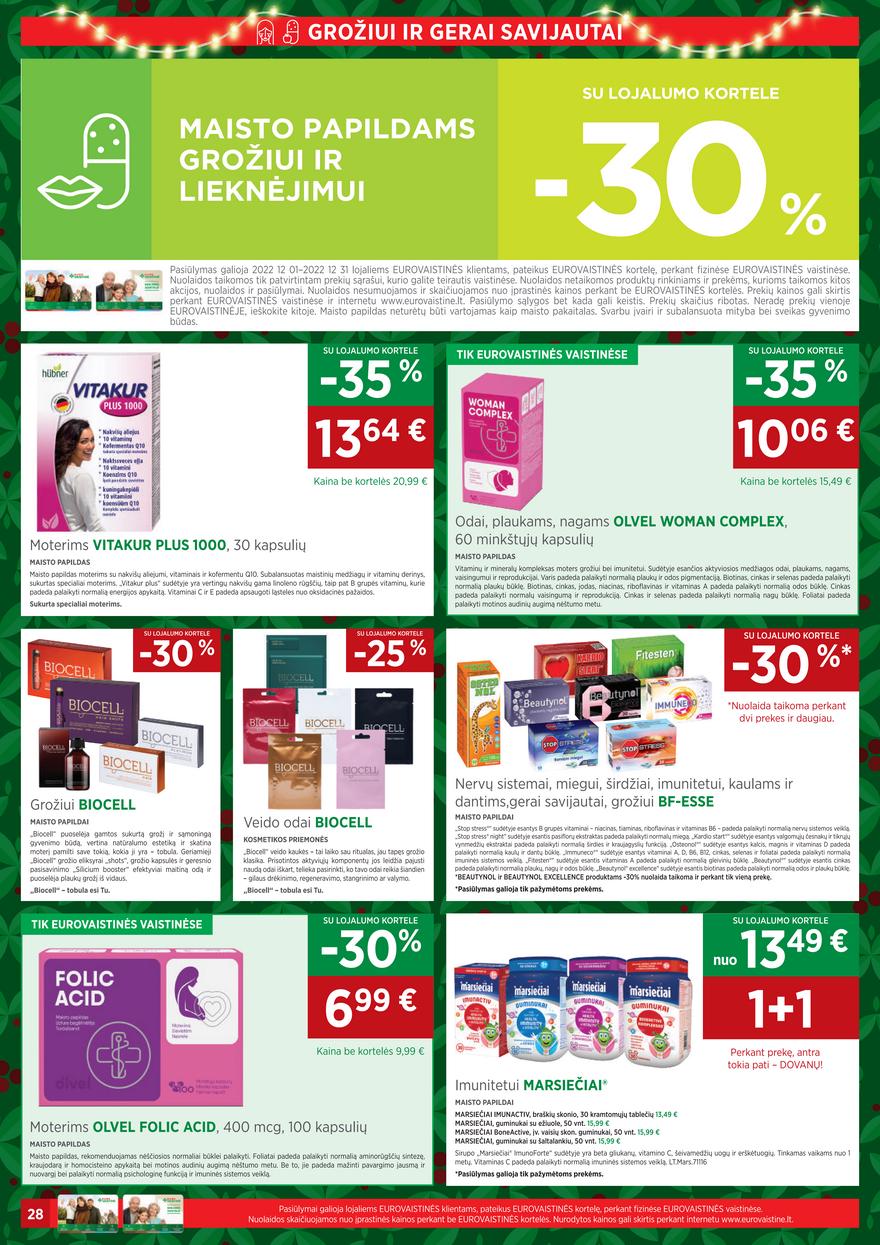 Euro vaistinė leidinys akcijos nuo 
  2022-12-01 iki 
  2022-12-31 | Leidinukas.lt puslapis 28