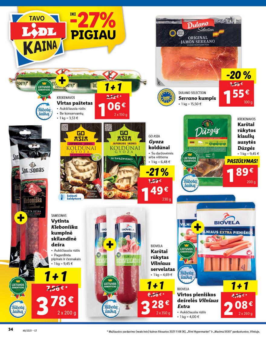 Lidl maisto prekių pasiūlymai akcijos nuo 
  2021-11-15 iki 
  2021-11-21 | Leidinukas.lt puslapis 34