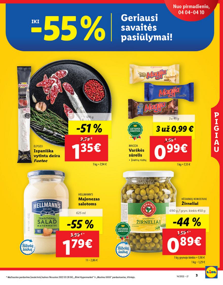 Lidl maisto prekių pasiūlymai akcijos nuo 
  2022-04-04 iki 
  2022-04-10 | Leidinukas.lt puslapis 3