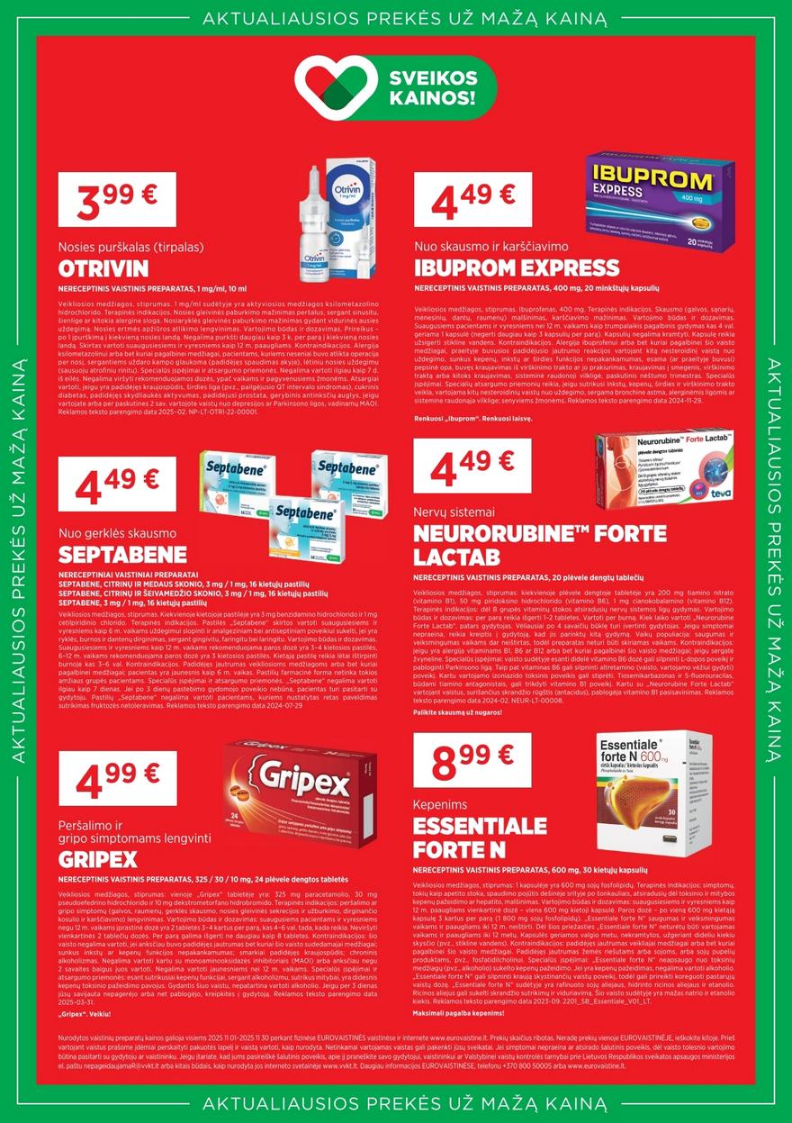 Euro vaistinė katalogas akcijos nuo 
  2025-11-01 iki 
  2025-11-30 | Leidinukas.lt puslapis 2