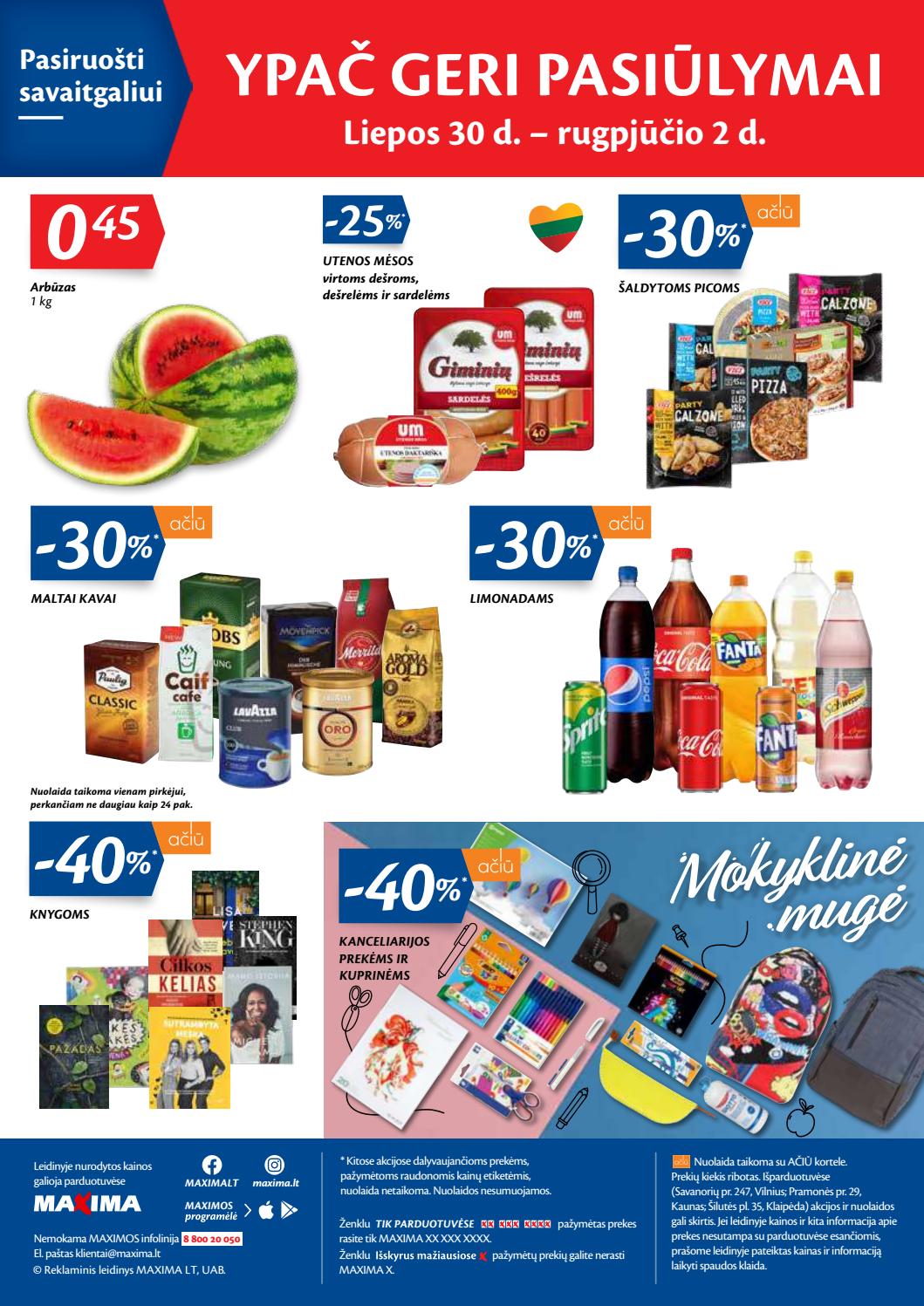 Maxima kaininis leidinys akcijos nuo 
  2020-07-28 iki 
  2020-08-03 | Leidinukas.lt puslapis 28