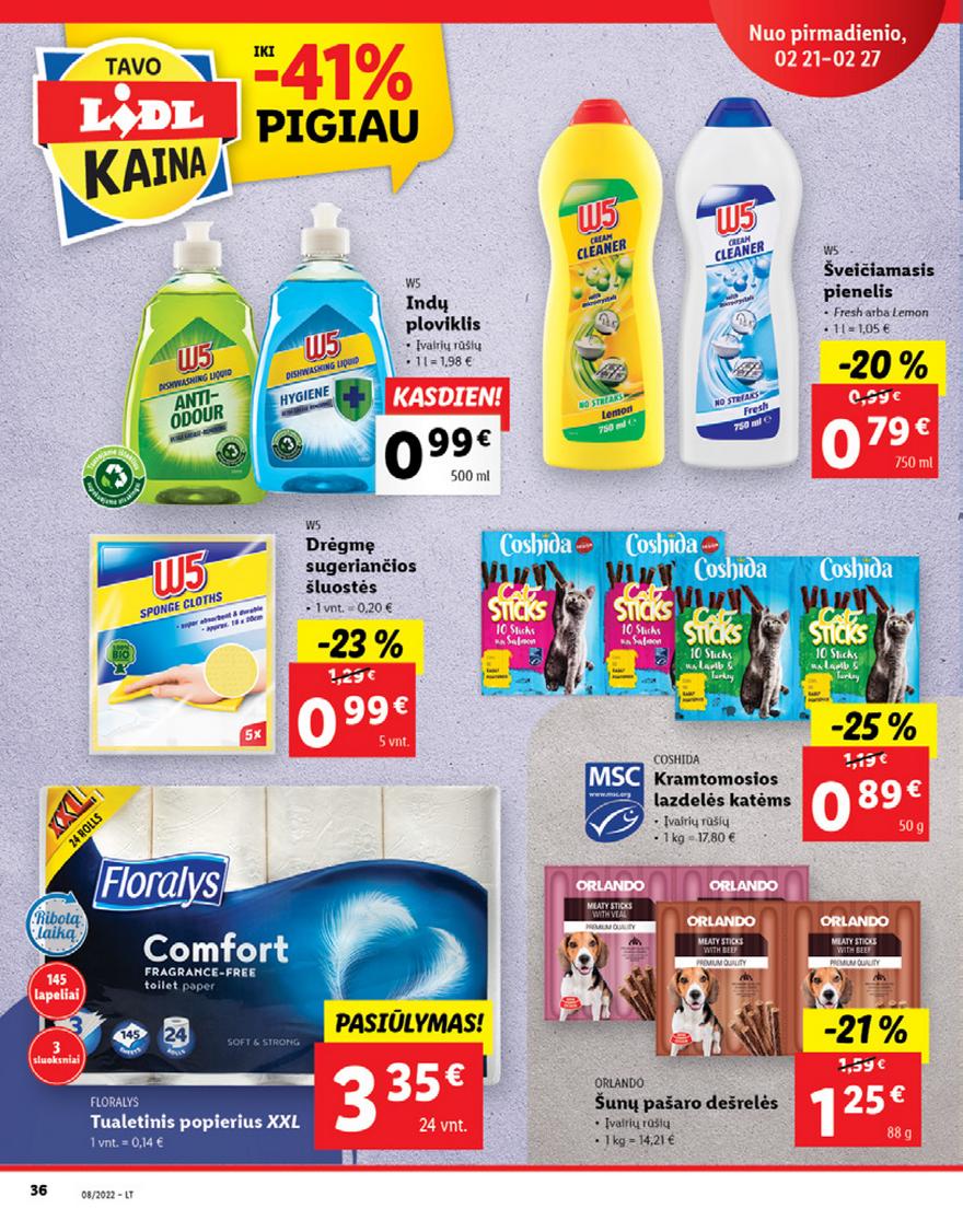 Lidl maisto prekių pasiūlymai akcijos nuo 
  2022-02-21 iki 
  2022-02-27 | Leidinukas.lt puslapis 36