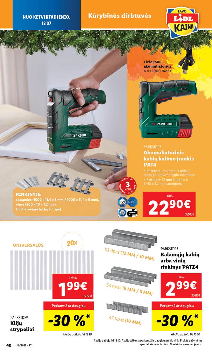 Lidl pasiūlymai akcijos nuo 
  2023-12-04 iki 
  2023-12-10 | Leidinukas.lt puslapis 42