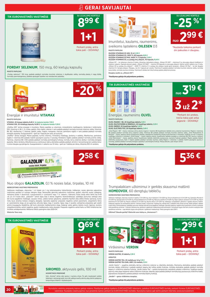 Euro vaistinė leidinys akcijos nuo 
  2022-09-01 iki 
  2022-09-30 | Leidinukas.lt puslapis 20
