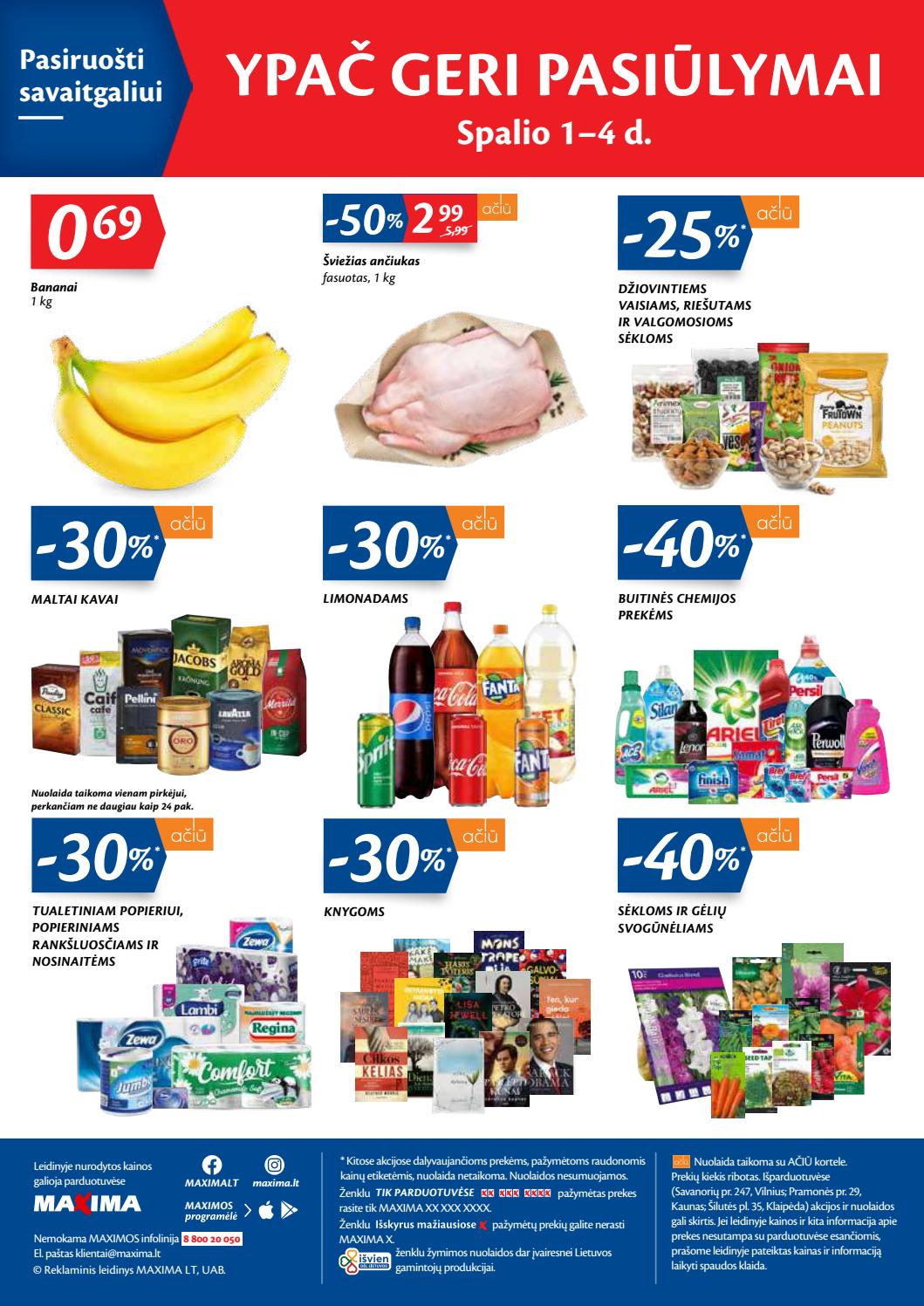 Maxima kaininis leidinys akcijos nuo 
  2020-09-29 iki 
  2020-10-05 | Leidinukas.lt puslapis 32