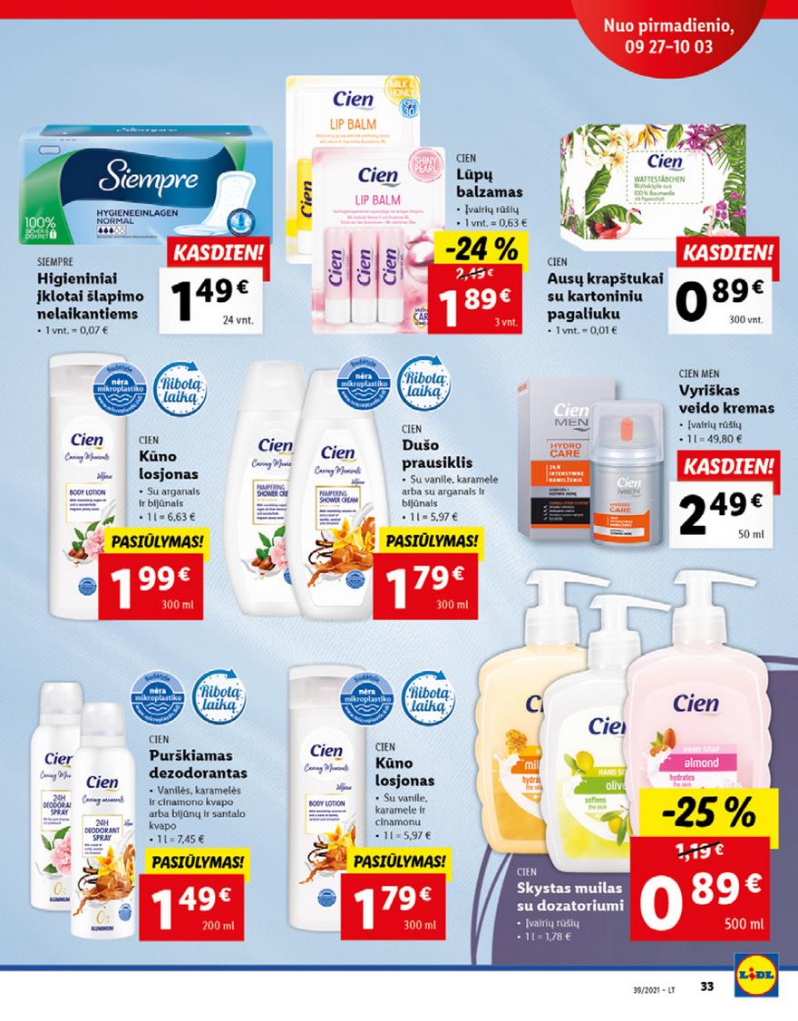 Lidl maisto prekių pasiūlymai akcijos nuo 
  2021-09-27 iki 
  2021-10-03 | Leidinukas.lt puslapis 33