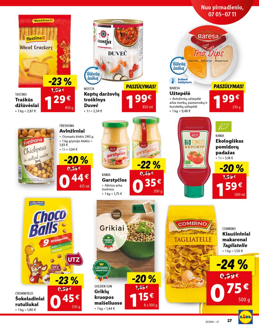 Lidl maisto prekių pasiūlymai akcijos nuo 
  2021-07-05 iki 
  2021-07-11 | Leidinukas.lt puslapis 27