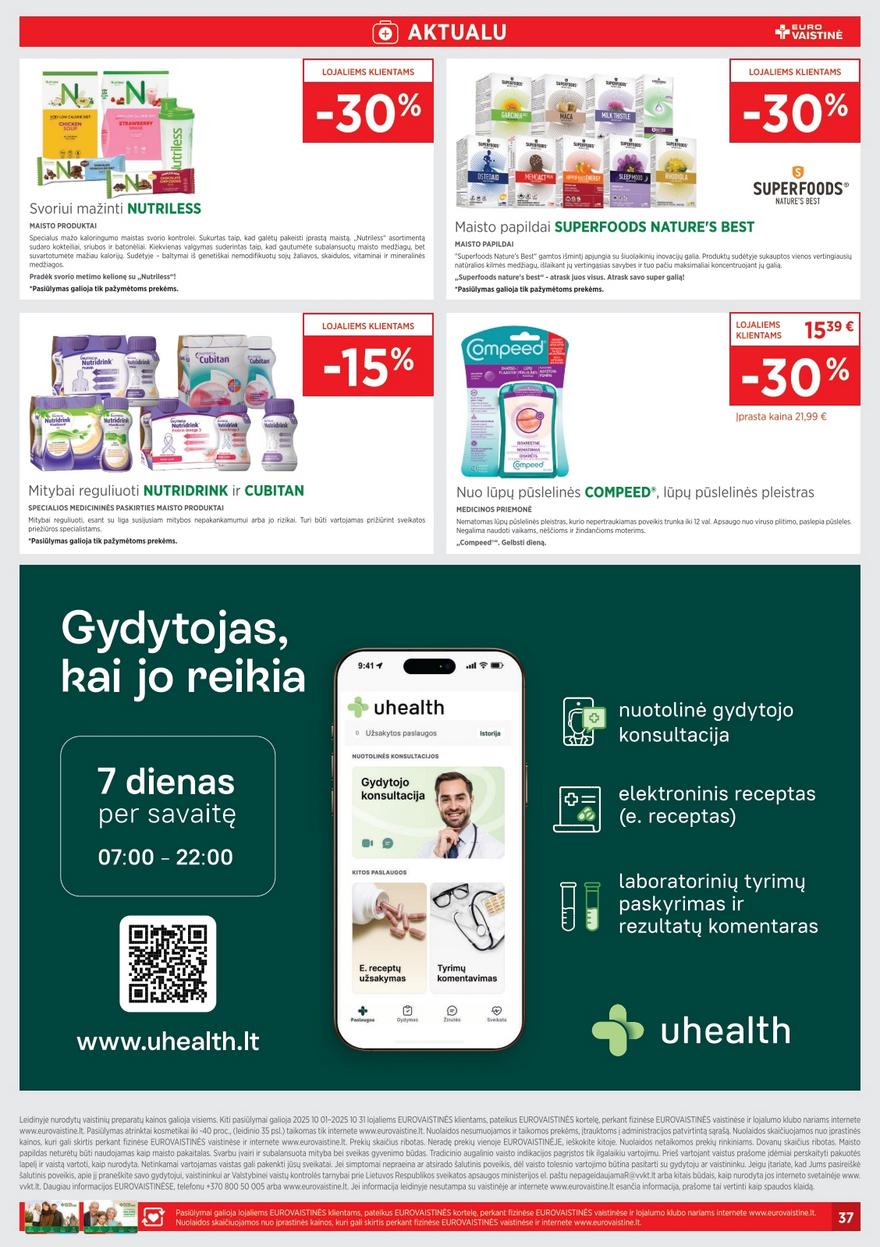 Euro vaistinė katalogas akcijos nuo 
  2025-10-01 iki 
  2025-10-31 | Leidinukas.lt puslapis 37