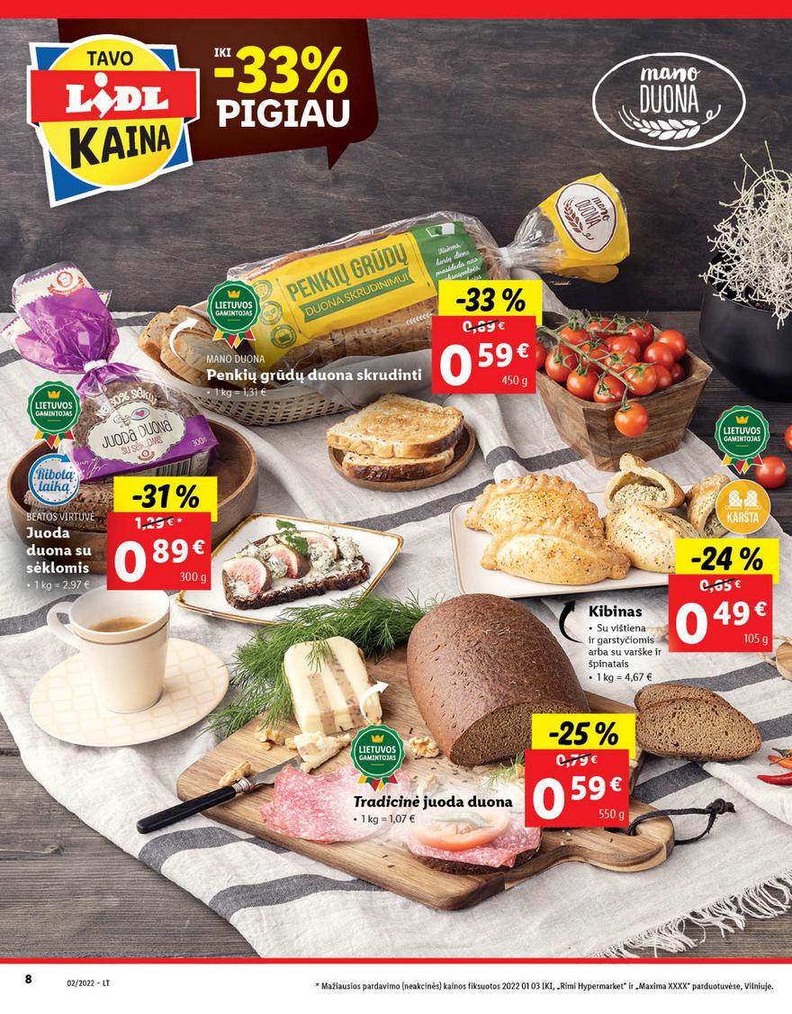 Lidl maisto prekių pasiūlymai akcijos nuo 
  2022-01-10 iki 
  2022-01-16 | Leidinukas.lt puslapis 8