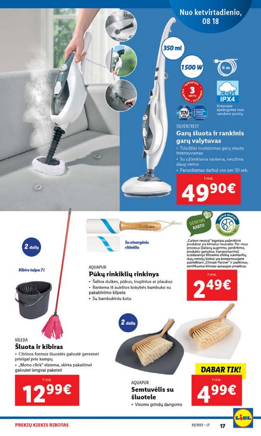Lidl pasiūlymai akcijos nuo 
  2022-08-15 iki 
  2022-08-21 | Leidinukas.lt puslapis 17