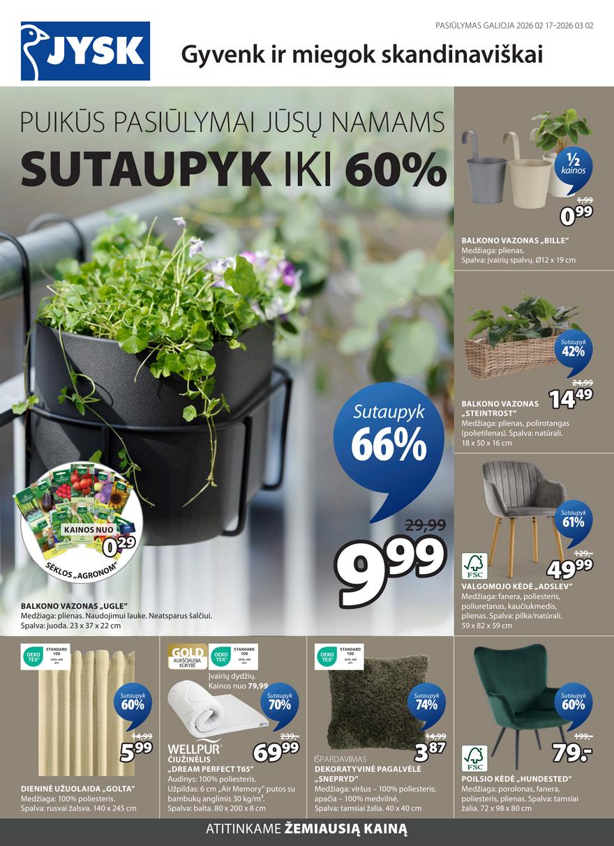 Jysk leidinys akcijos nuo 
  2026-02-17 iki 
  2026-03-02 | Leidinukas.lt puslapis 1