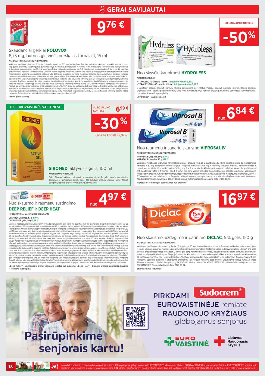Euro vaistinė leidinys akcijos nuo 
  2023-06-01 iki 
  2023-06-30 | Leidinukas.lt puslapis 18