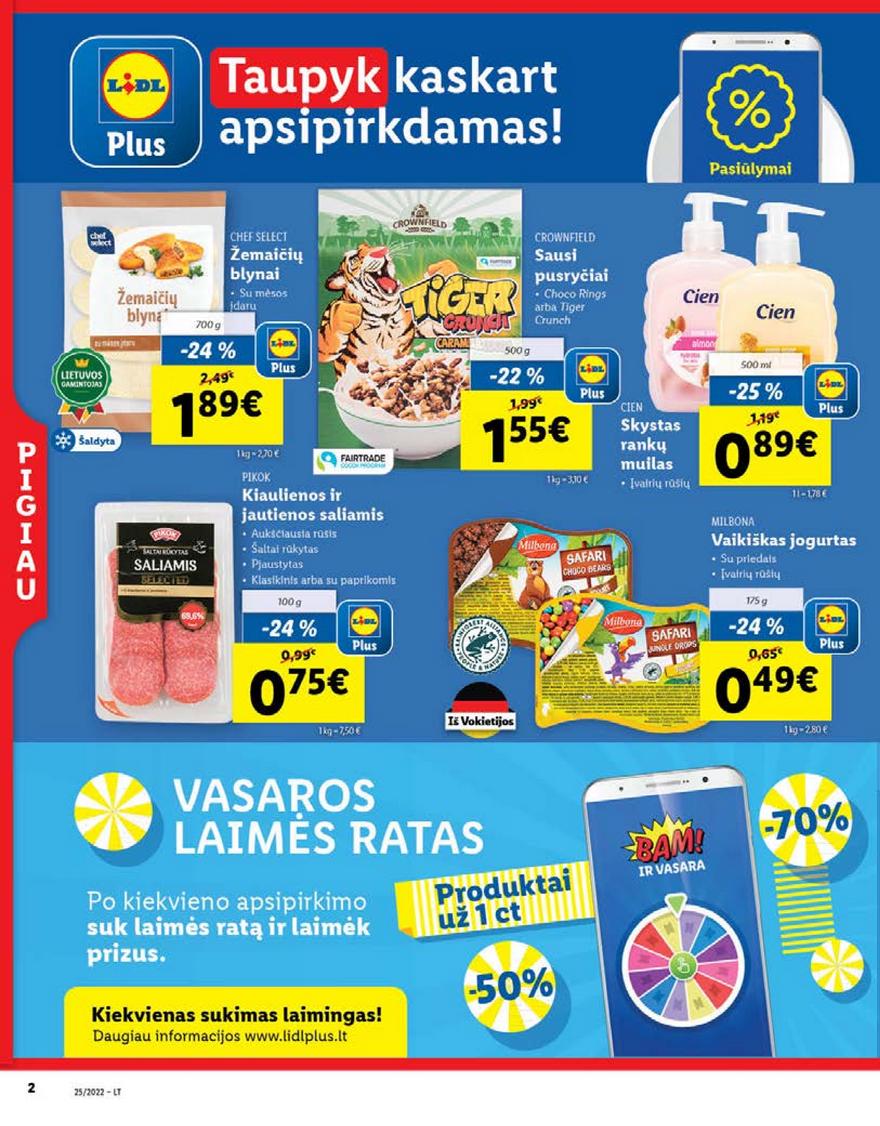 Lidl maisto prekių pasiūlymai akcijos nuo 
  2022-06-20 iki 
  2022-06-26 | Leidinukas.lt puslapis 2