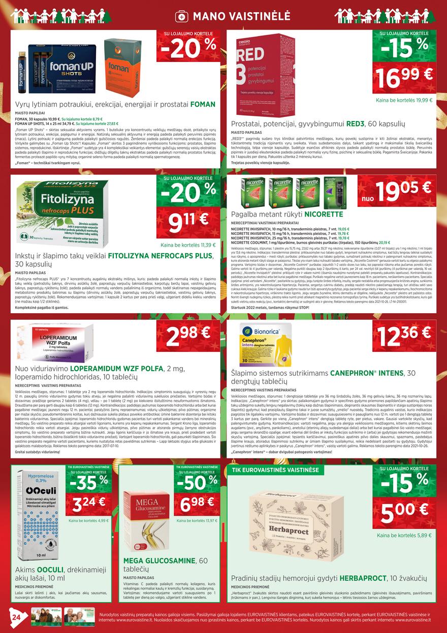 Euro vaistinė leidinys akcijos nuo 
  2021-12-01 iki 
  2022-01-03 | Leidinukas.lt puslapis 24